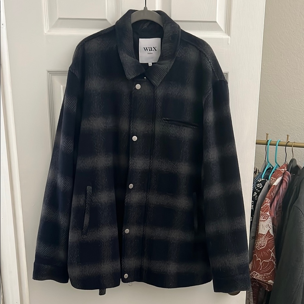 Wax London, Navy & Gray, Plaid Men's Jacket, XL